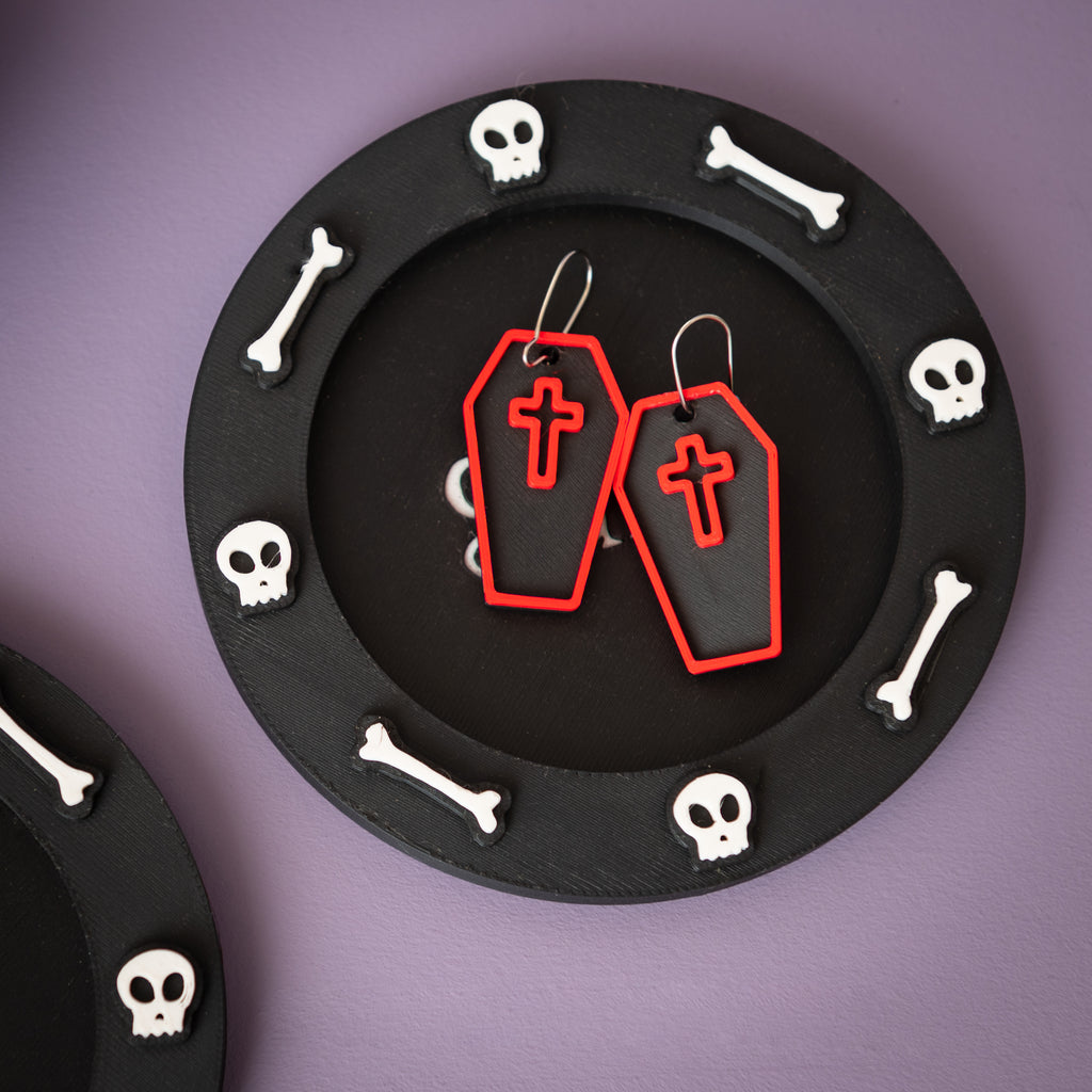 Halloween Gothic Alternative Fashion Coffin Earrings