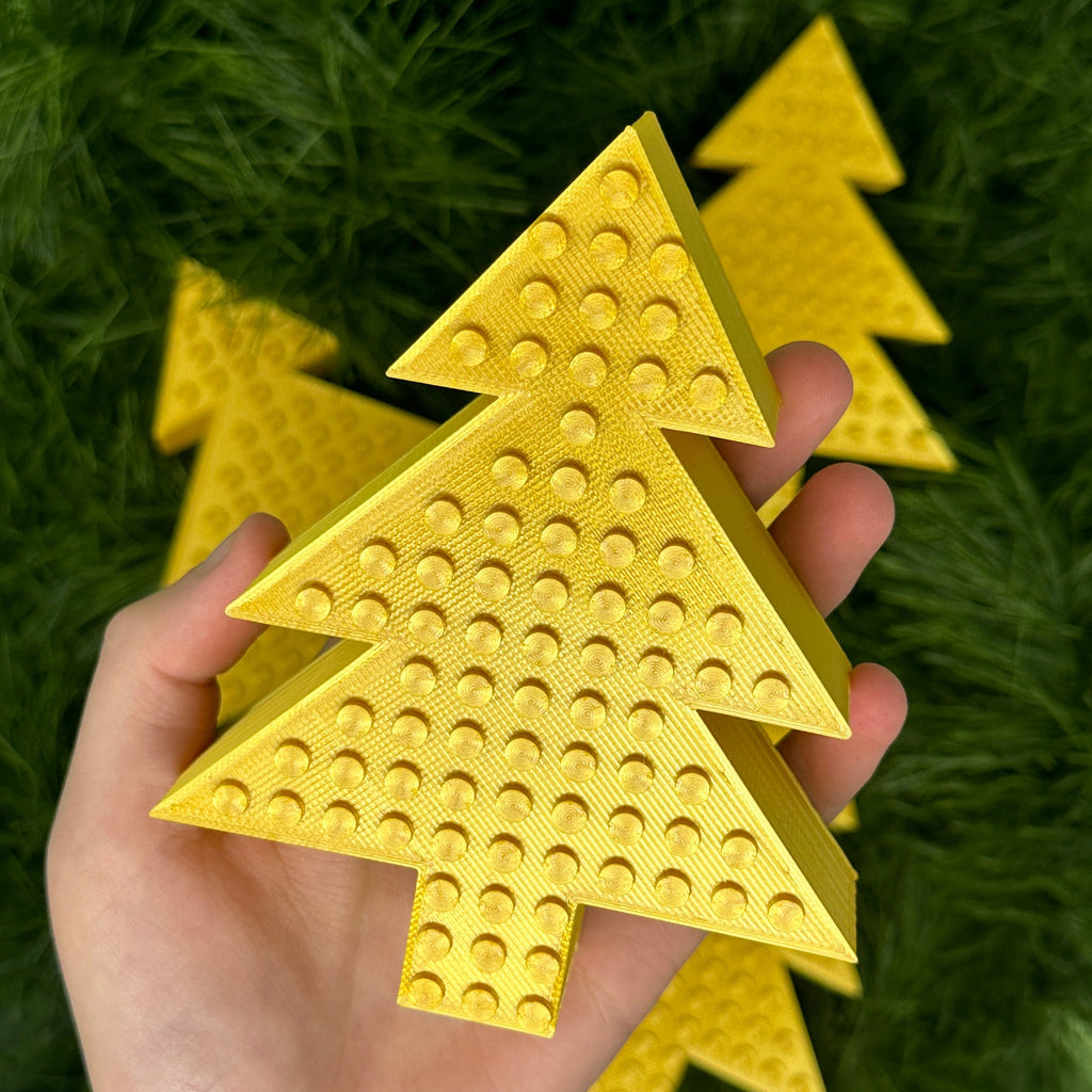 gold lego brick compatible festive holiday chunky trr