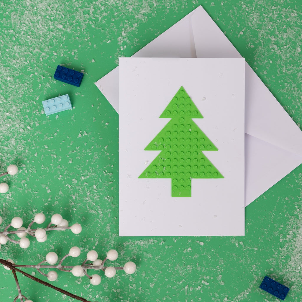 Lego Christmas Green Tree Card 