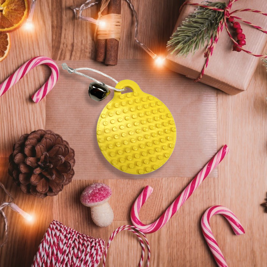 Yellow Lego Brick Compatible Bauble hanging tree decoration